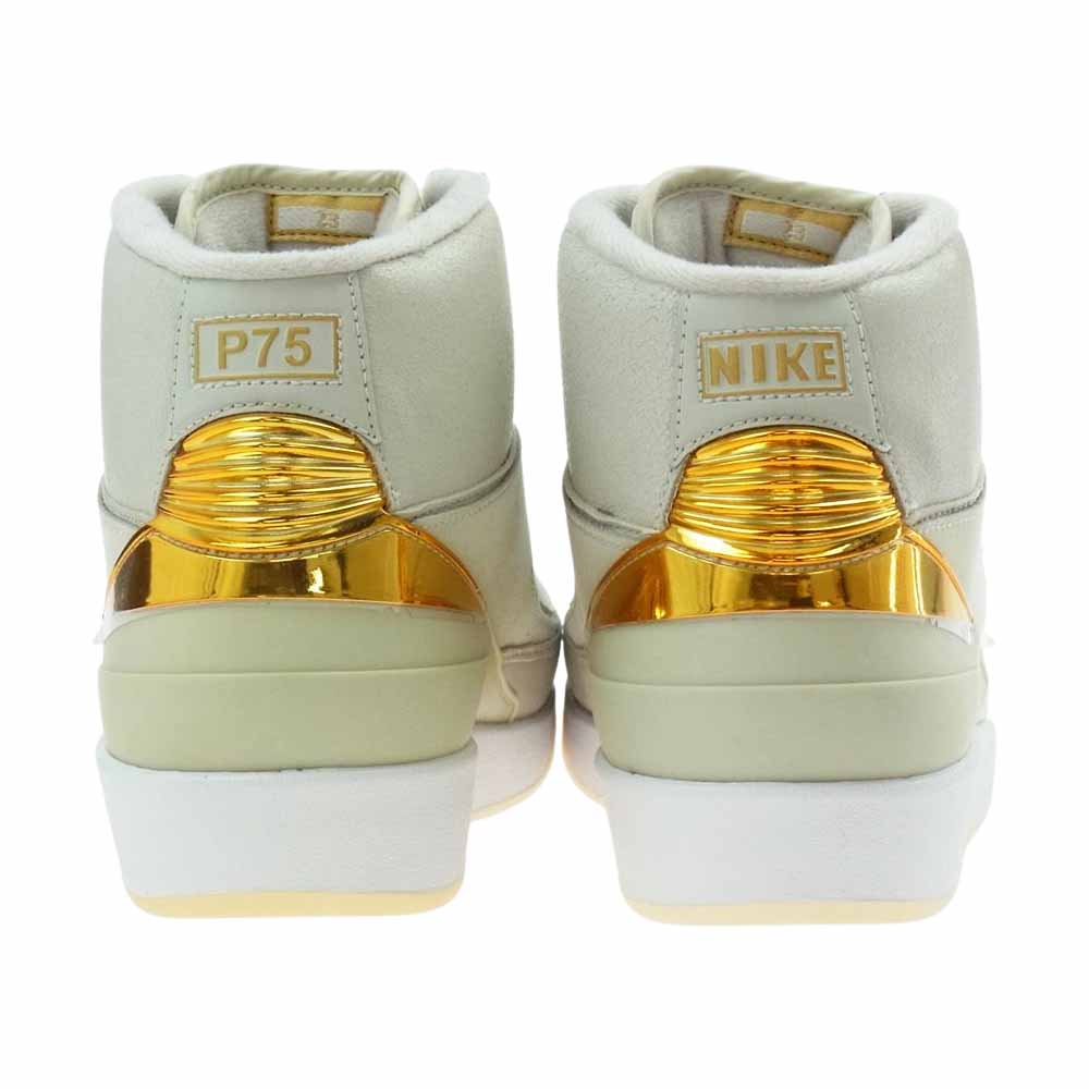NIKE ナイキ 866035 001 AIR JORDAN 2 RETRO Q54 QUAI 54  light bone metallic gold-white エア ジョーダン レトロ  グレー系 26cm【極上美品】【中古】