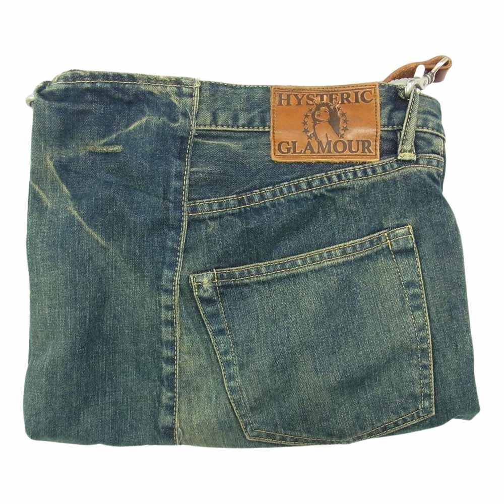 HYSTERIC GLAMOUR ヒステリックグラマー DENIM REMAKE デニム リメイク クラッチ レディース ショルダーバッグ インディゴブルー系【中古】
