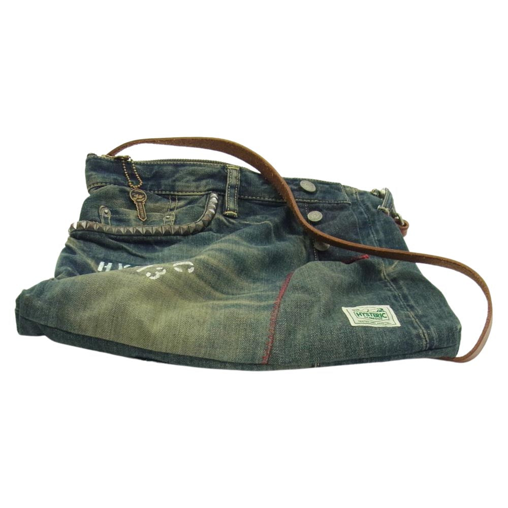 HYSTERIC GLAMOUR ヒステリックグラマー DENIM REMAKE デニム リメイク クラッチ レディース ショルダーバッグ インディゴブルー系【中古】