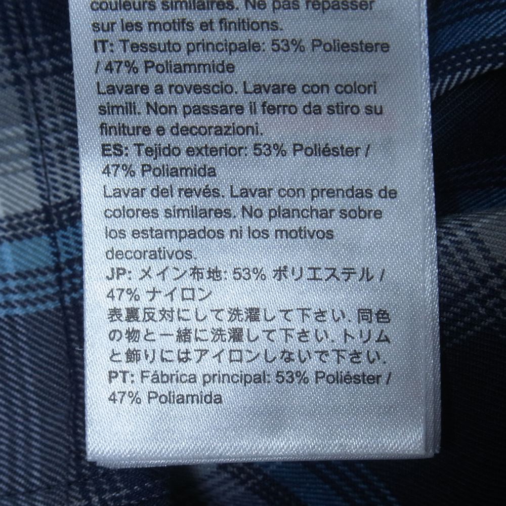 Mammut マムート ロゴ刺繍 長袖 チェックシャツ ブルー系 M【中古】