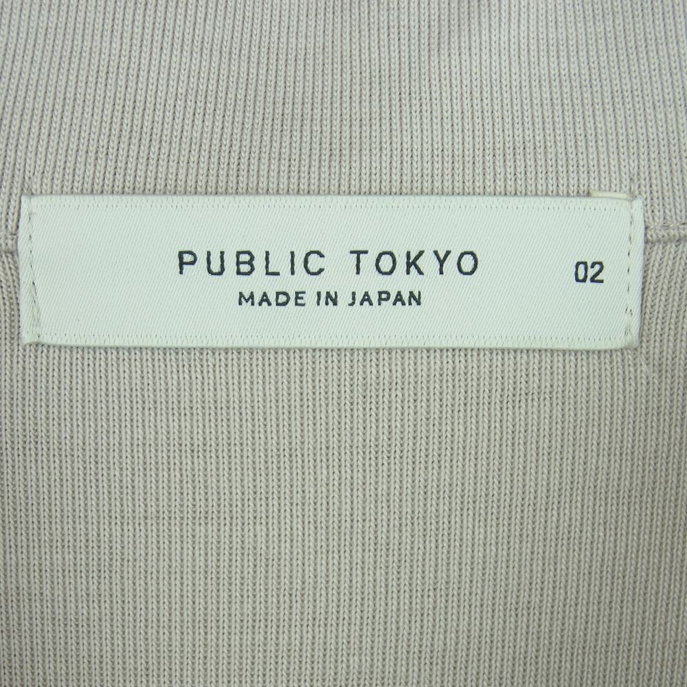 PUBLIC TOKYO 151520001 プレミアムフライス L/S ビッグ 長袖 ポロ シャツ グレイッシュベージュ系 2【中古】