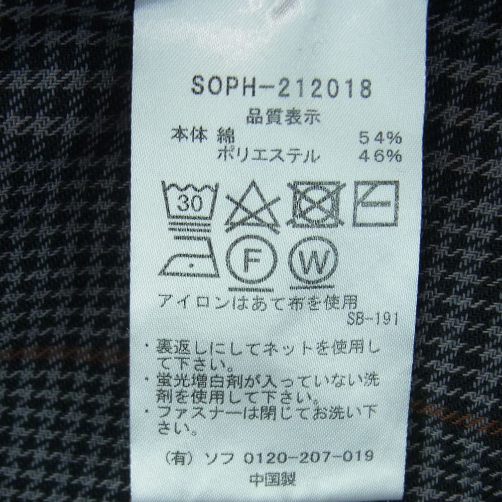 SOPHNET. ソフネット SOPH-212018 SOLOTEX BIG REGULAR COLLAR SHIRT ビッグ レギュラーカラー チェック 長袖 シャツ グレー系 XL【中古】