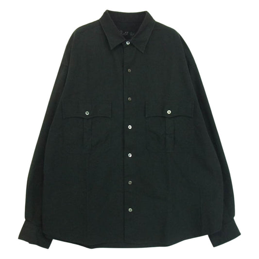 PORTER CLASSIC ポータークラシック ROLL UP SHIRT コットン ロールアップ シャツ ブラック系 L【中古】
