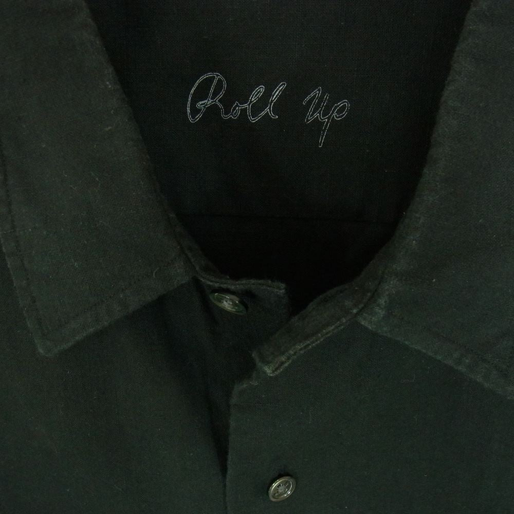 PORTER CLASSIC ポータークラシック ROLL UP SHIRT コットン ロールアップ シャツ ブラック系 L【中古】
