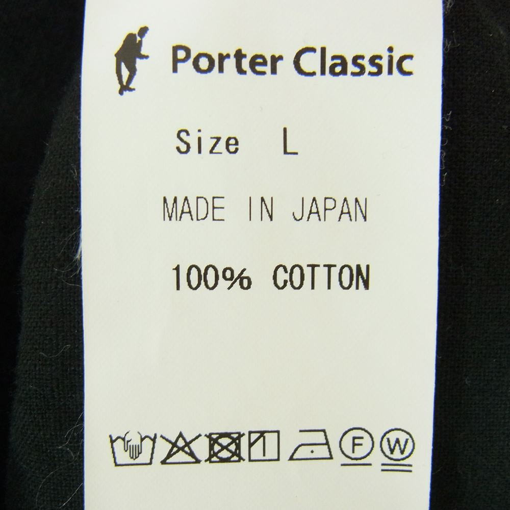 PORTER CLASSIC ポータークラシック ROLL UP SHIRT コットン ロールアップ シャツ ブラック系 L【中古】
