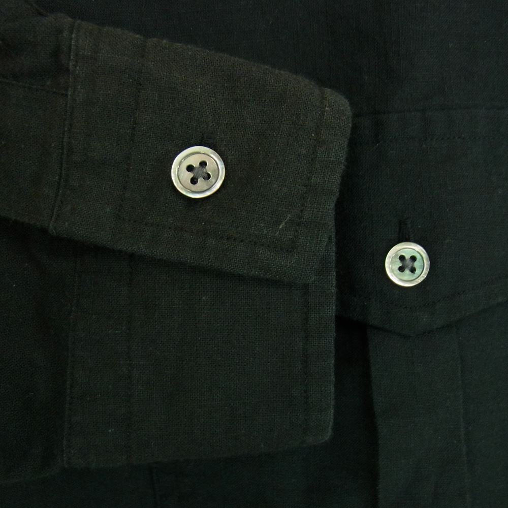 PORTER CLASSIC ポータークラシック ROLL UP SHIRT コットン ロールアップ シャツ ブラック系 L【中古】