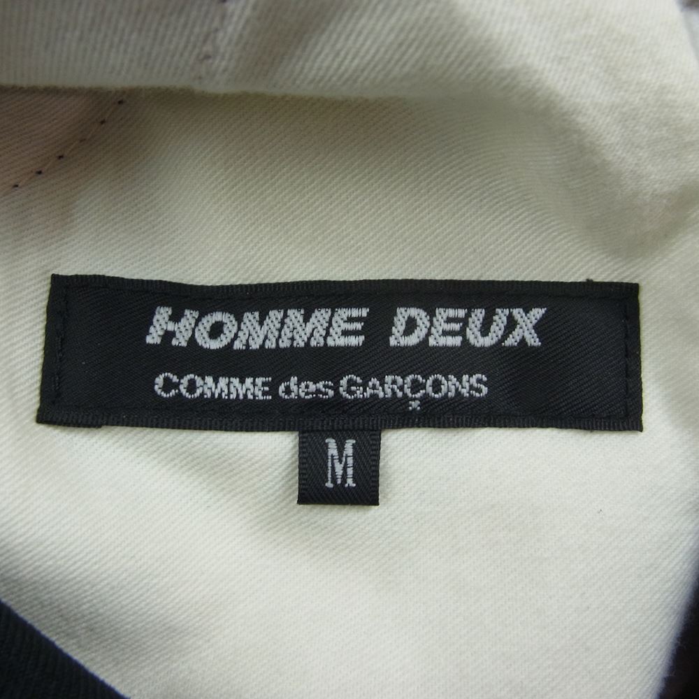 COMME des GARCONS HOMME DEUX コムデギャルソンオムドゥ AD2020 DG-P035 ウールポリツイル パッカリング テーパード パンツ ブラック系 M【美品】【中古】