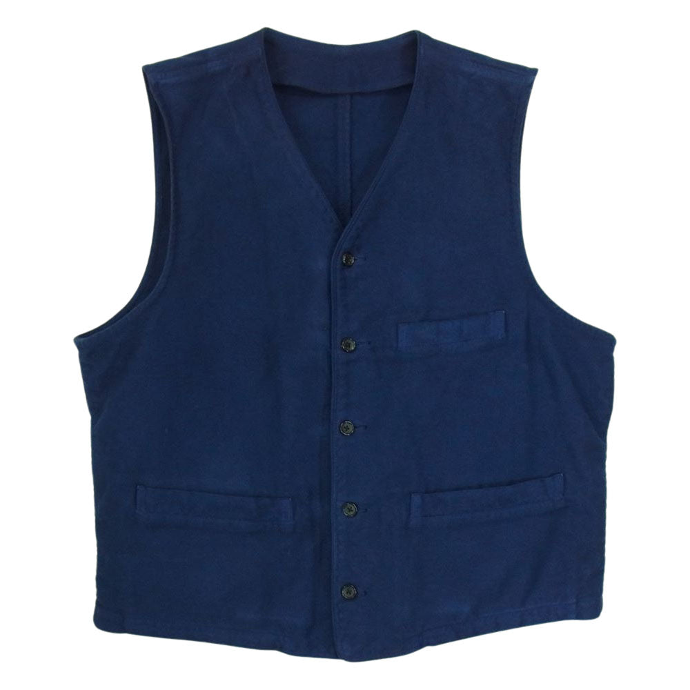 PORTER CLASSIC ポータークラシック MOLESKIN CLASSIC VEST モールスキン クラシック ベスト インディゴ ネイビー系 L【中古】