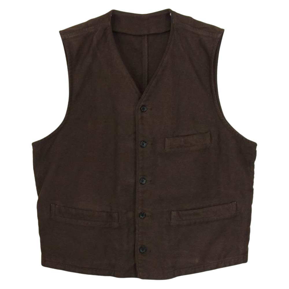 PORTER CLASSIC ポータークラシック MOLESKIN CLASSIC VEST モールスキン クラシック ベスト ブラウン ブラウン系 L【中古】