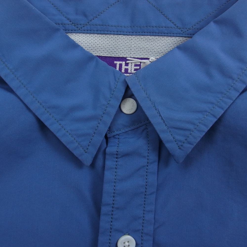 THE NORTH FACE ノースフェイス NT3807N PURPLE LABEL パープルレーベル Cotton Polyester Typewriter Shirt コットン ポリエステル タイプライター シャツ ブルー系 M【中古】