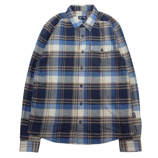 patagonia パタゴニア 19AW 54020 LW Fjord Flannel Shirt ライトウェイト フィヨルド フランネル チェック 長袖 シャツ ネイビー系 S【中古】
