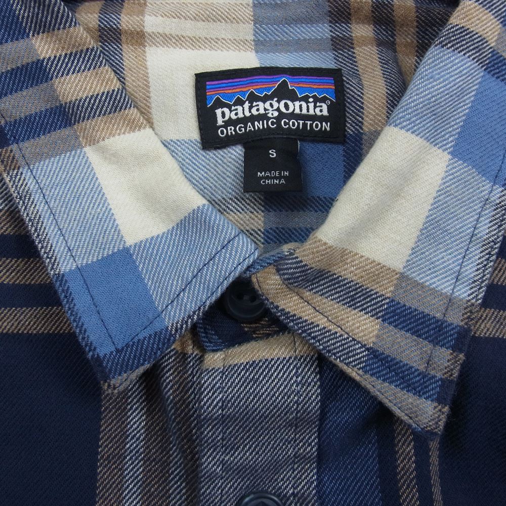 patagonia パタゴニア 19AW 54020 LW Fjord Flannel Shirt ライトウェイト フィヨルド フランネル チェック 長袖 シャツ ネイビー系 S【中古】