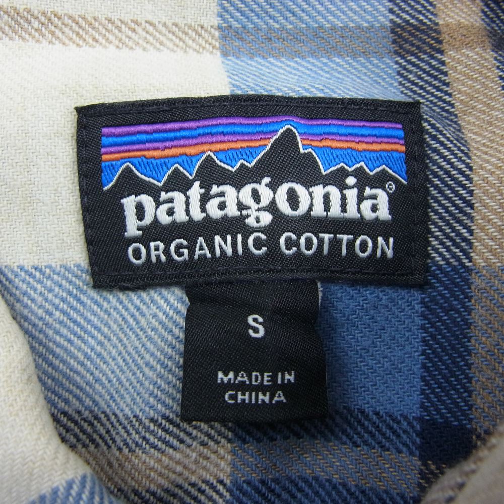patagonia パタゴニア 19AW 54020 LW Fjord Flannel Shirt ライトウェイト フィヨルド フランネル チェック 長袖 シャツ ネイビー系 S【中古】