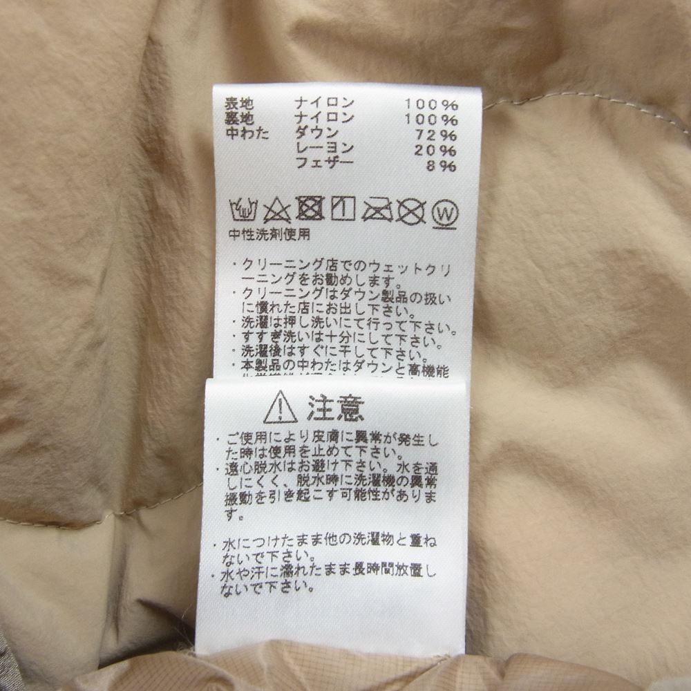 THE NORTH FACE ノースフェイス ND2171N PURPLE LABEL パープルレーベル Field Down Cardigan フィールド ダウン カーディガン ベージュ系 L【中古】