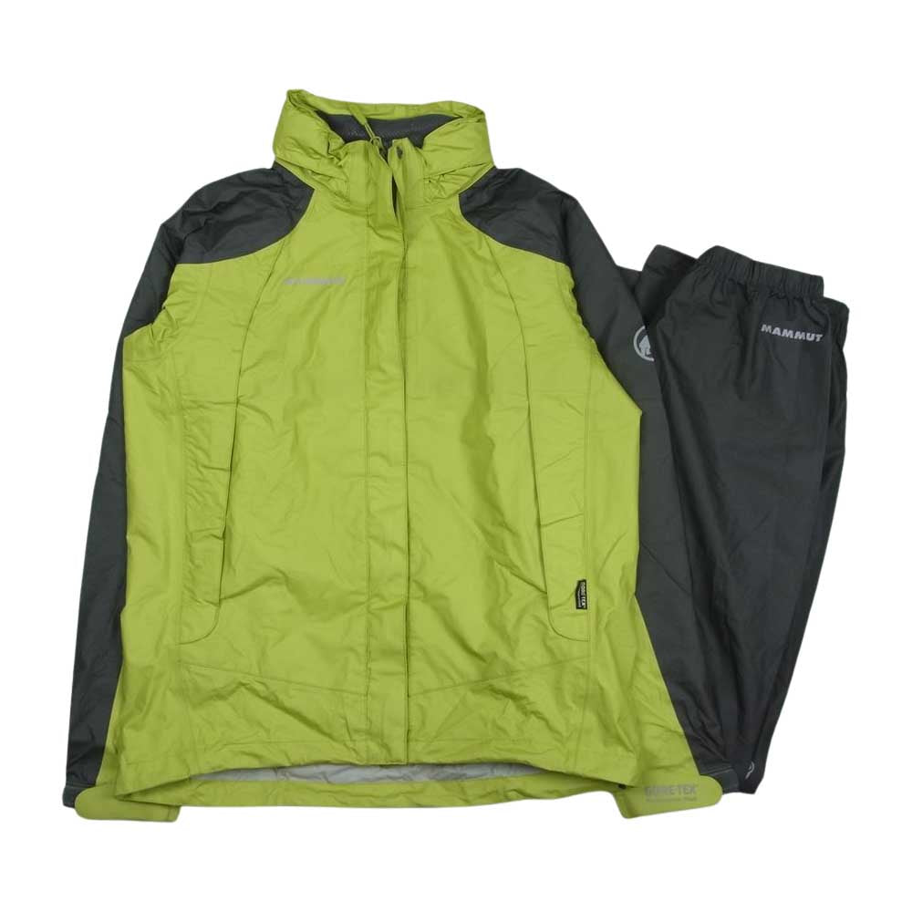 Mammut マムート 1010-12740 CLIMATE Light Rain-Suit womens GORE-TEX ライメイトライトレインスーツ セットアップ グレー系 グリーン系 L【中古】