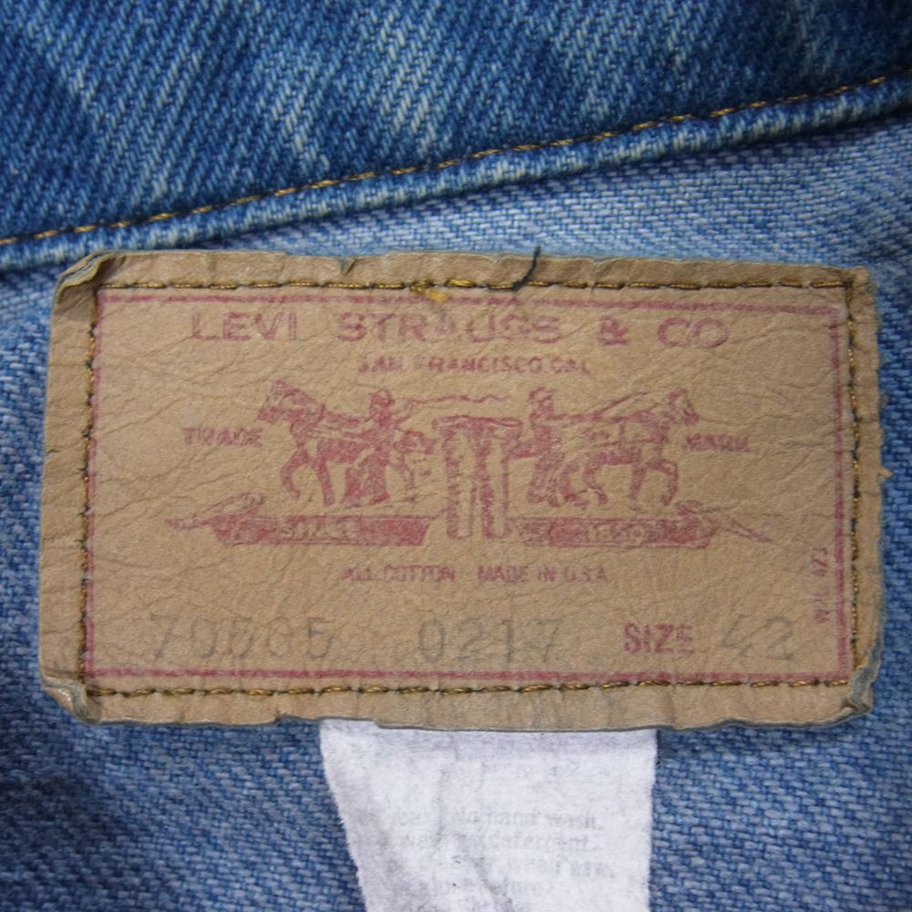 Levi's リーバイス 70505-0217 Gジャン デニムジャケット 後染め インディゴブルー系 42【中古】