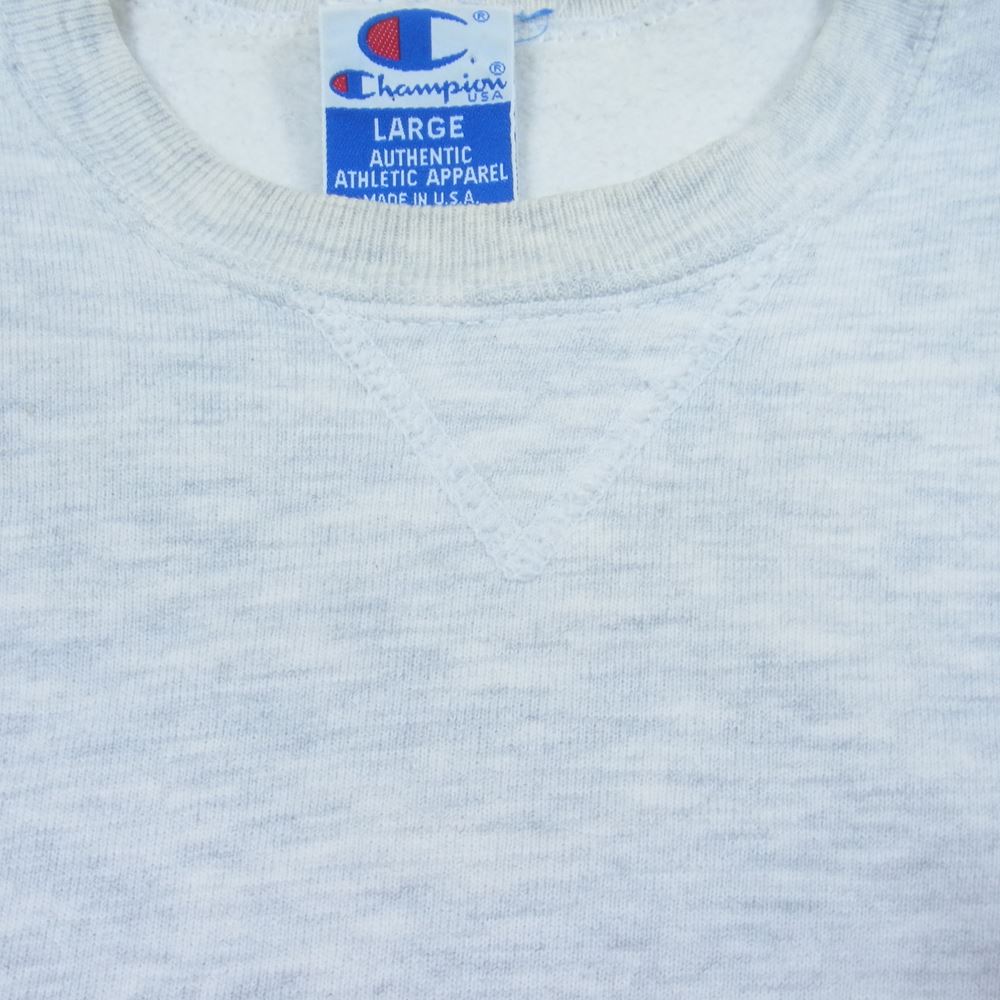 Champion チャンピオン 90s ロゴ刺繍 前V スウェット グレー系 L【中古】