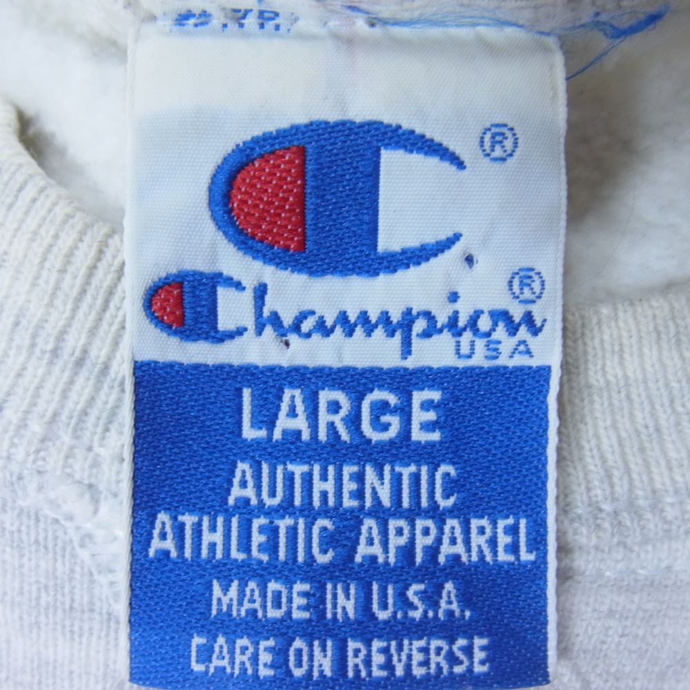 Champion チャンピオン 90s ロゴ刺繍 前V スウェット グレー系 L【中古】