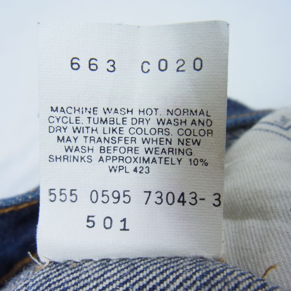 Levi's リーバイス 555 0595 73043-3 95年製 501 復刻 BIG E 裏刻印 555 USA製 バレンシア工場 セルビッチ デニム パンツ インディゴブルー系 31【中古】