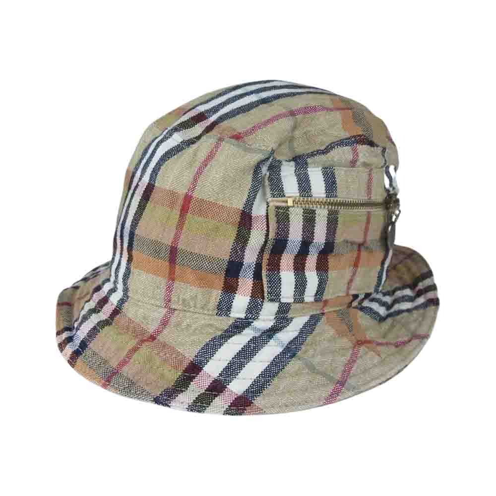 BURBERRY バーバリー LONDON ロンドン チェック ポケット バケットハット ベージュ系 L【中古】