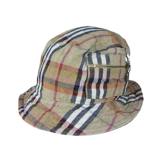 BURBERRY バーバリー LONDON ロンドン チェック ポケット バケットハット ベージュ系 L【中古】