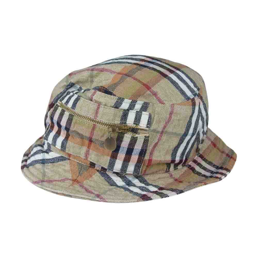 BURBERRY バーバリー LONDON ロンドン チェック ポケット バケットハット ベージュ系 L【中古】