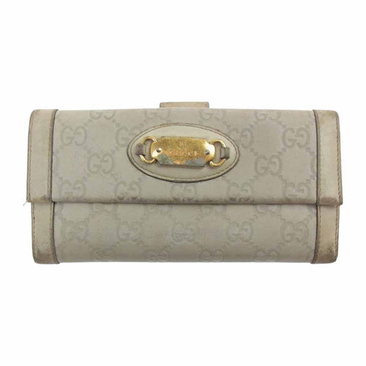 GUCCI グッチ 146199 グッチシマ 長財布 ウォレット アイボリー系【中古】