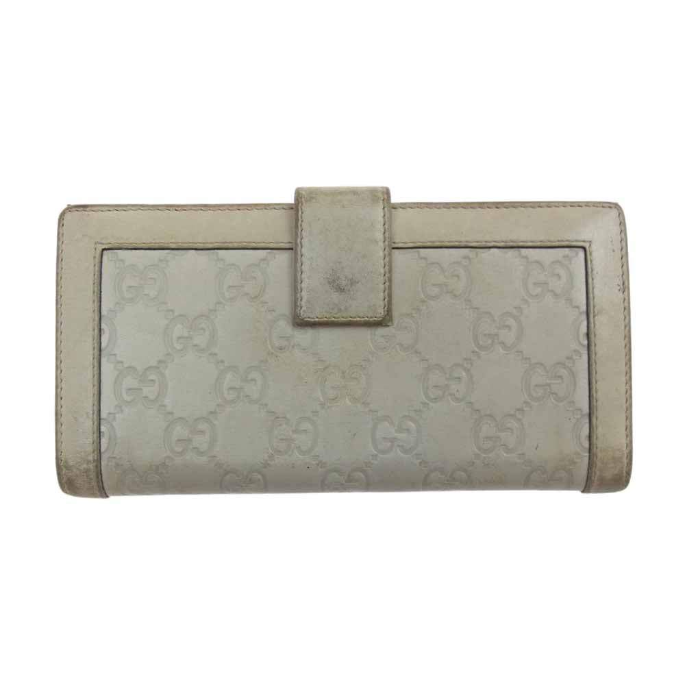 GUCCI グッチ 146199 グッチシマ 長財布 ウォレット アイボリー系【中古】