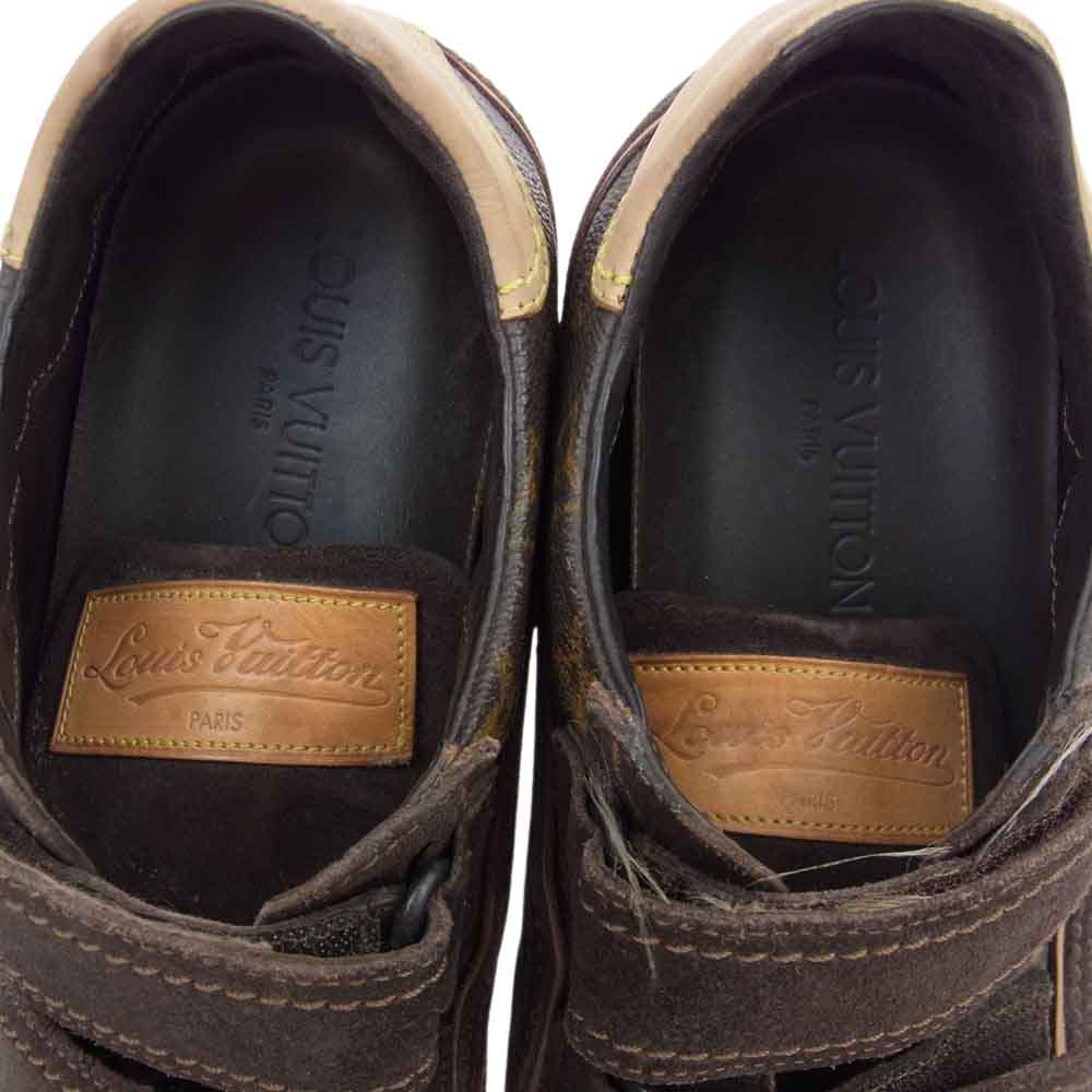 LOUIS VUITTON ルイ・ヴィトン モノグラム ベルクロ ローカット スニーカー ブラウン系 5【中古】