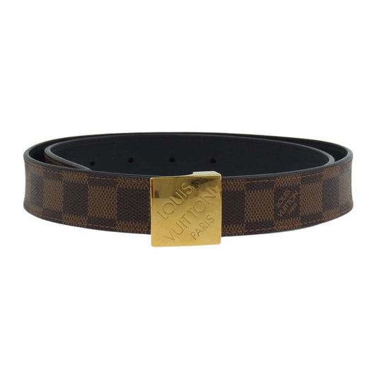 LOUIS VUITTON ルイ・ヴィトン M6944V ダミエ サンチュール キャレ レザー ベルト ブラウン系【中古】