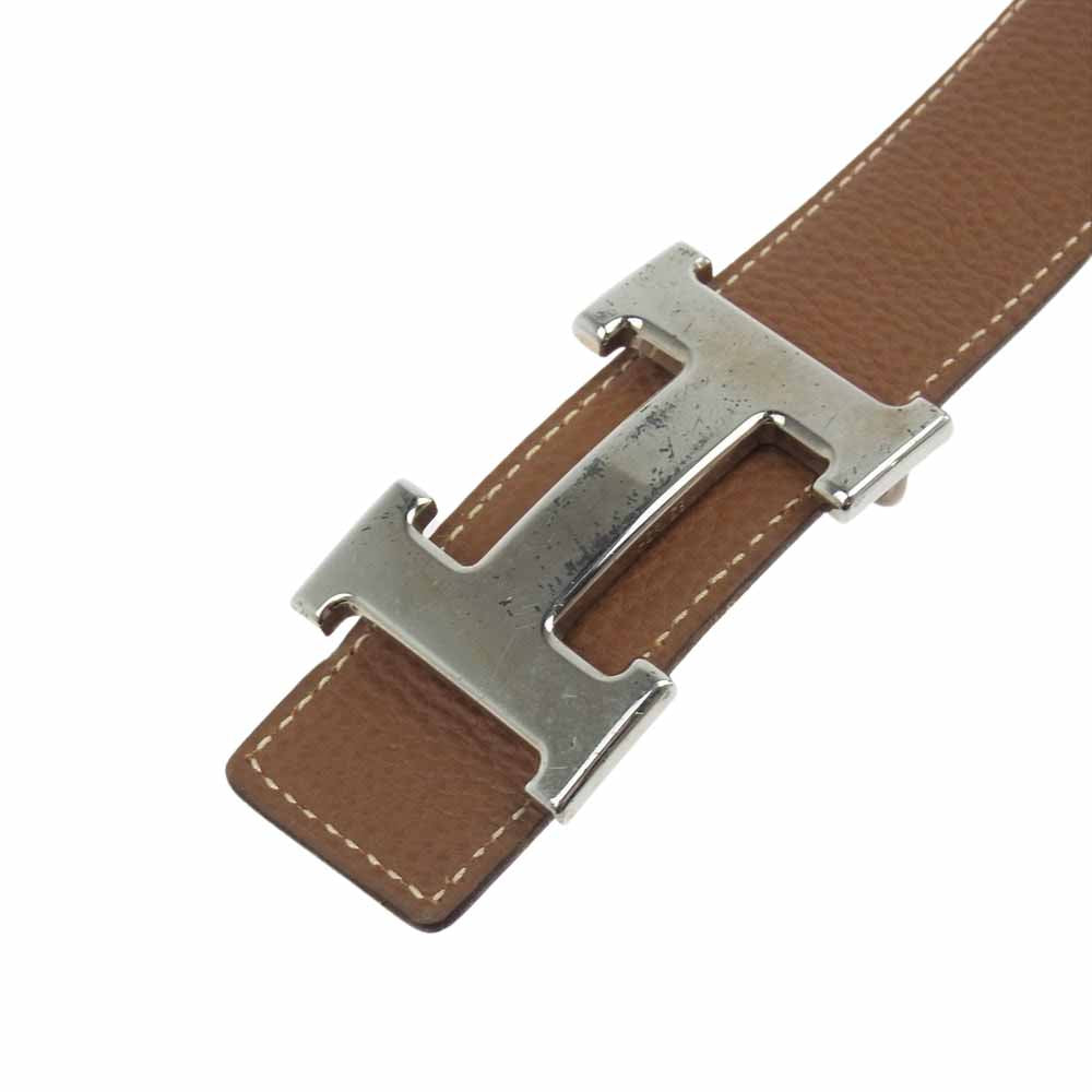 HERMES エルメス コンスタンス レザー ベルト □H刻印  ライトブラウン系【中古】