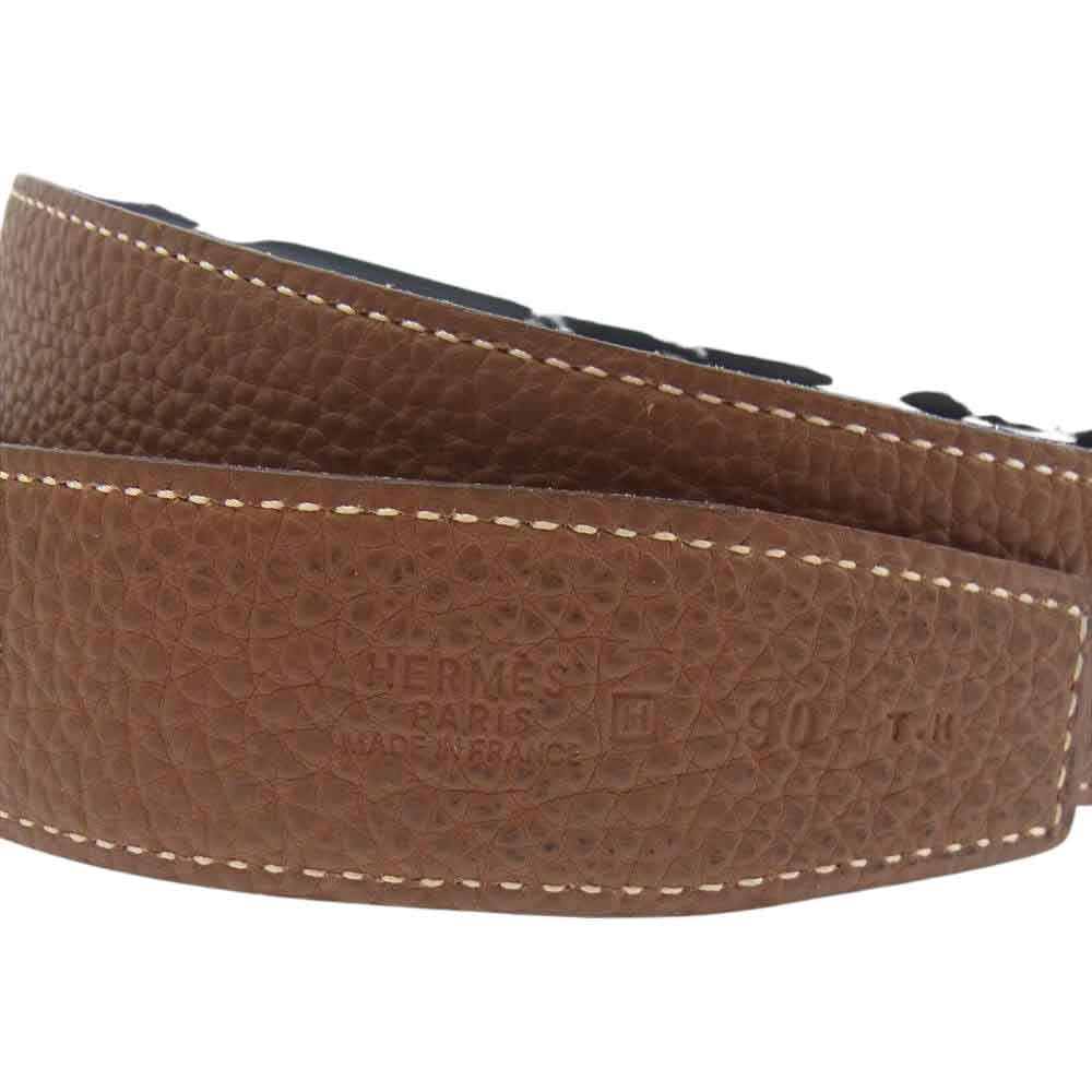 HERMES エルメス コンスタンス レザー ベルト □H刻印  ライトブラウン系【中古】
