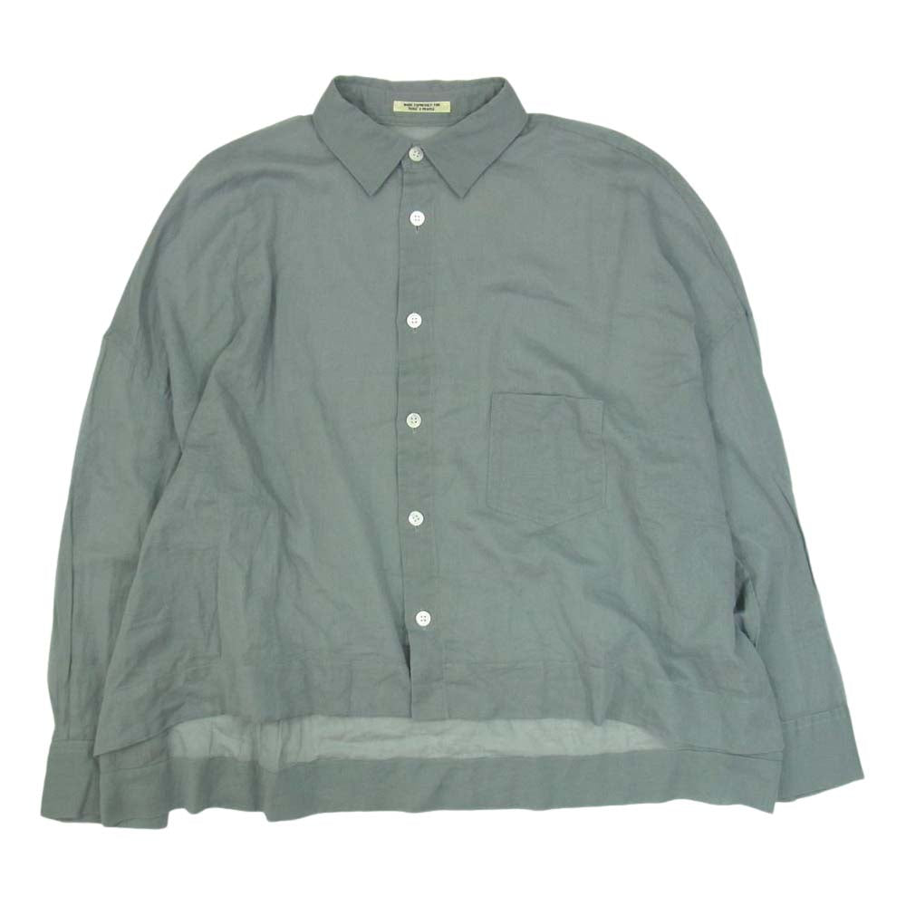 Yohji Yamamoto ヨウジヤマモト REGULATION レギュレーション FM-B55-008 ワイド クロップド シアー シャツ  グレー系 2【中古】