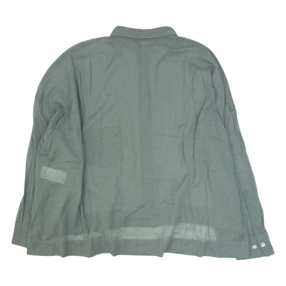 Yohji Yamamoto ヨウジヤマモト REGULATION レギュレーション FM-B55-008 ワイド クロップド シアー シャツ  グレー系 2【中古】