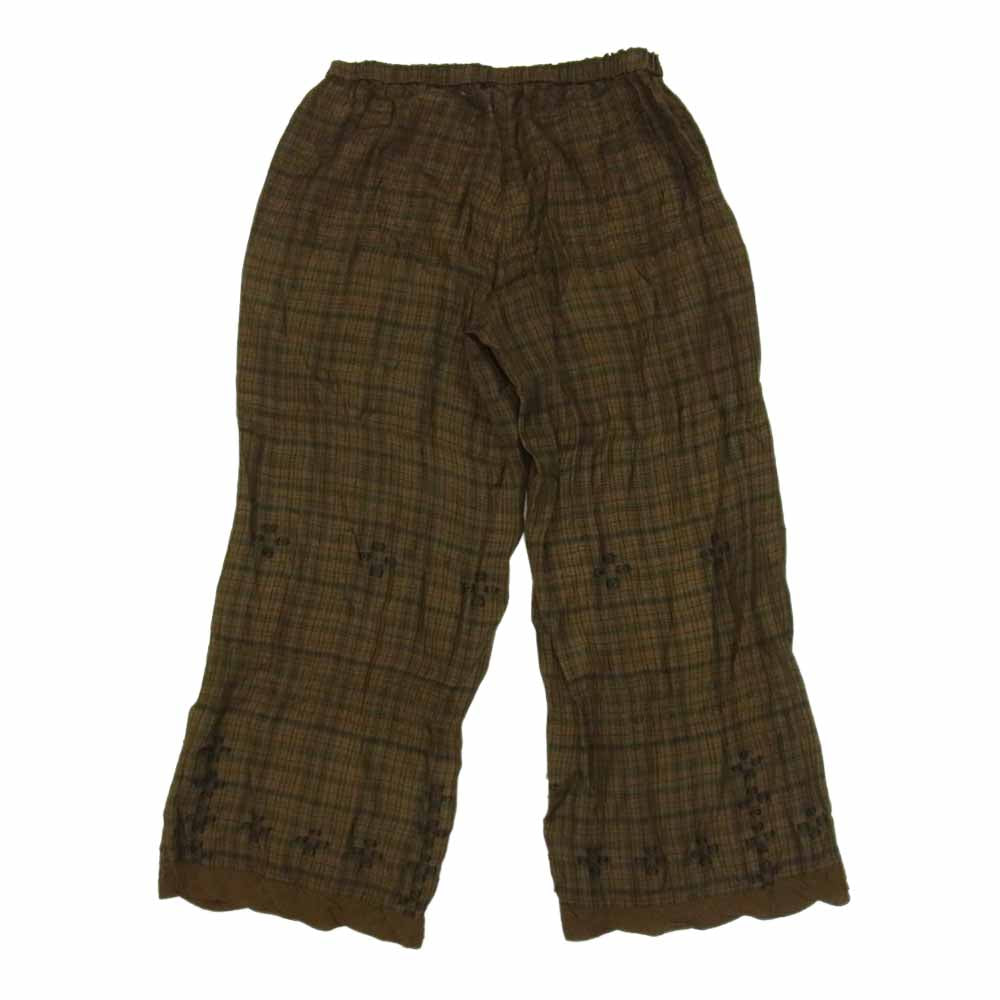 ISSEY MIYAKE イッセイミヤケ Haat ハート キュプラ パンツ チェック ブラウン系 2【中古】