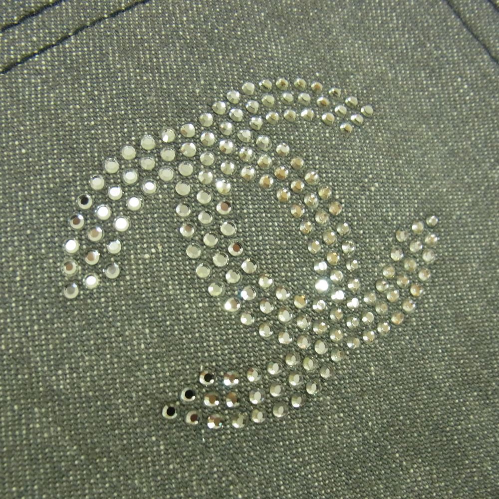 CHANEL シャネル ココボタン 01P コットン デニムパンツ 裾メッシュ ウエストサイドジップ グレー系 40【中古】
