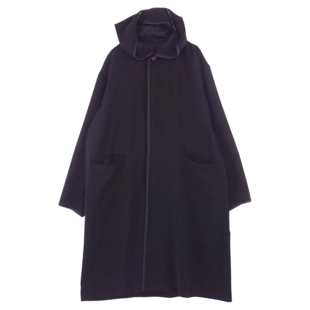 UNDERCOVER アンダーカバー シルク × ポリエステル コート hooded long coat  フーデッド ロングコート ジャケット ブラック系 2【中古】