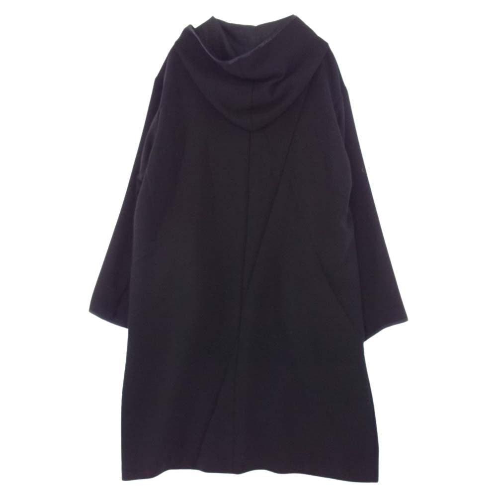 UNDERCOVER アンダーカバー シルク × ポリエステル コート hooded long coat  フーデッド ロングコート ジャケット ブラック系 2【中古】