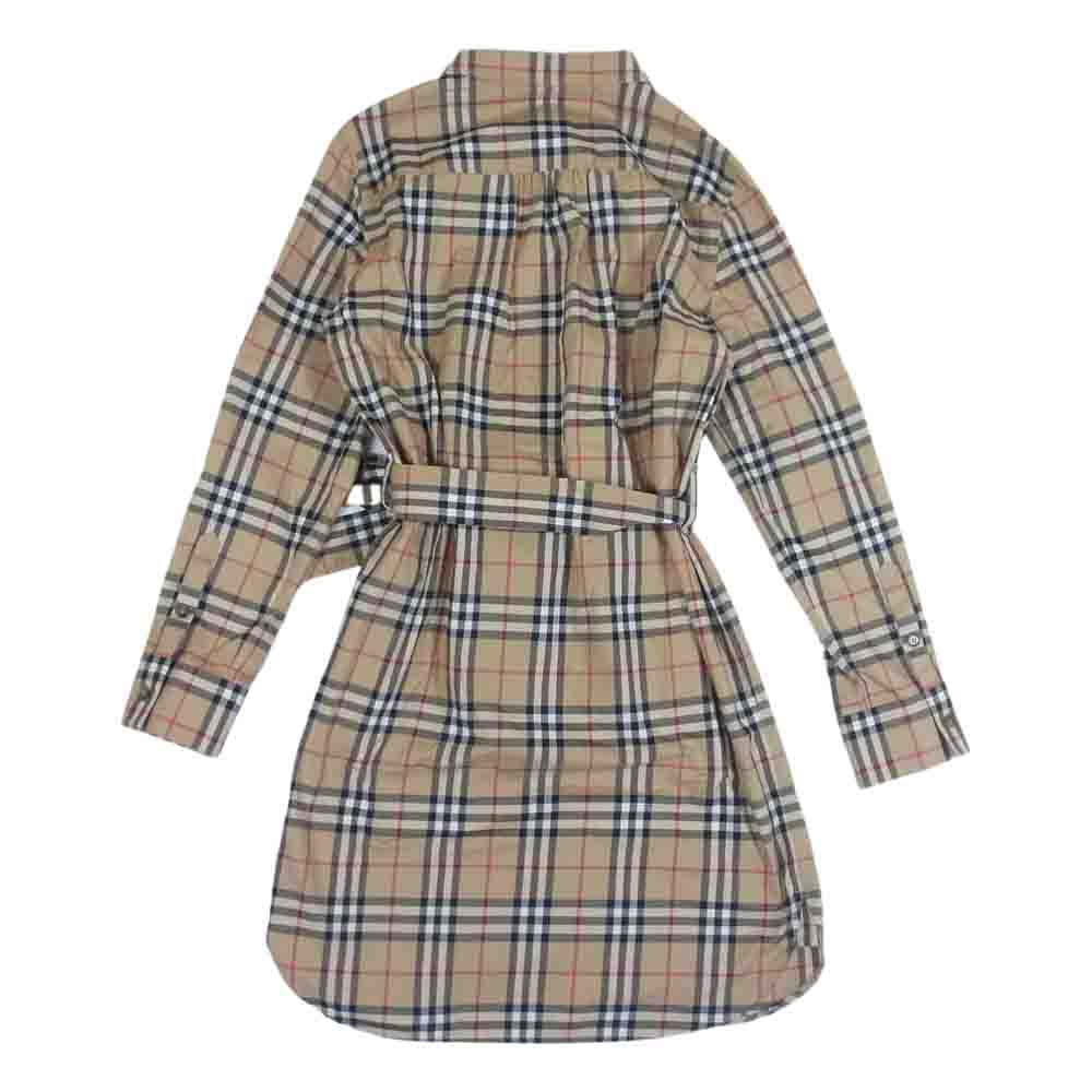 BURBERRY バーバリー 8024585 コットン ノヴァチェック ベルト シャツ ワンピース IT40 ベージュ系 UK8【中古】