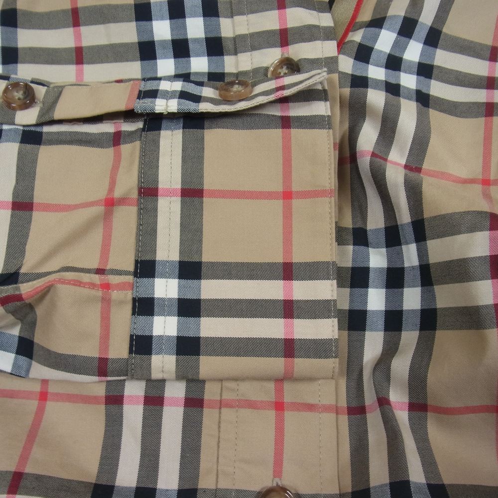 BURBERRY バーバリー 8024585 コットン ノヴァチェック ベルト シャツ ワンピース IT40 ベージュ系 UK8【中古】