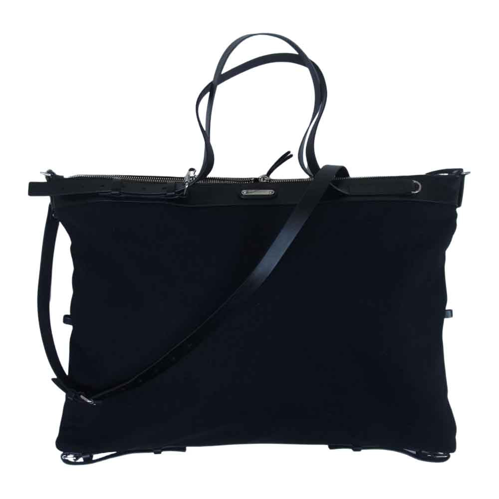 SAINT LAURENT サンローラン 466989 サンローランパリ ID コンバーチブル キャンバス × レザー 2WAY ショルダー バッグ トートバッグ ブラック系【中古】