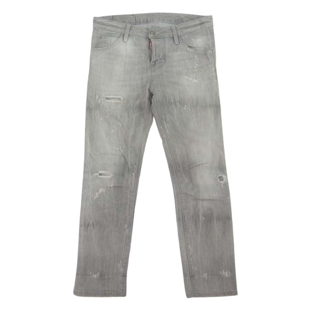 DSQUARED2 ディースクエアード F3-452 ダメージ カラーデニム リペア加工 グレー系 34【中古】