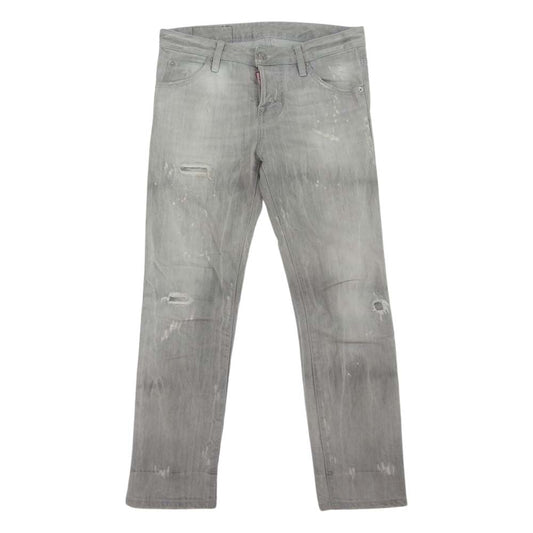 DSQUARED2 ディースクエアード F3-452 ダメージ カラーデニム リペア加工 グレー系 34【中古】
