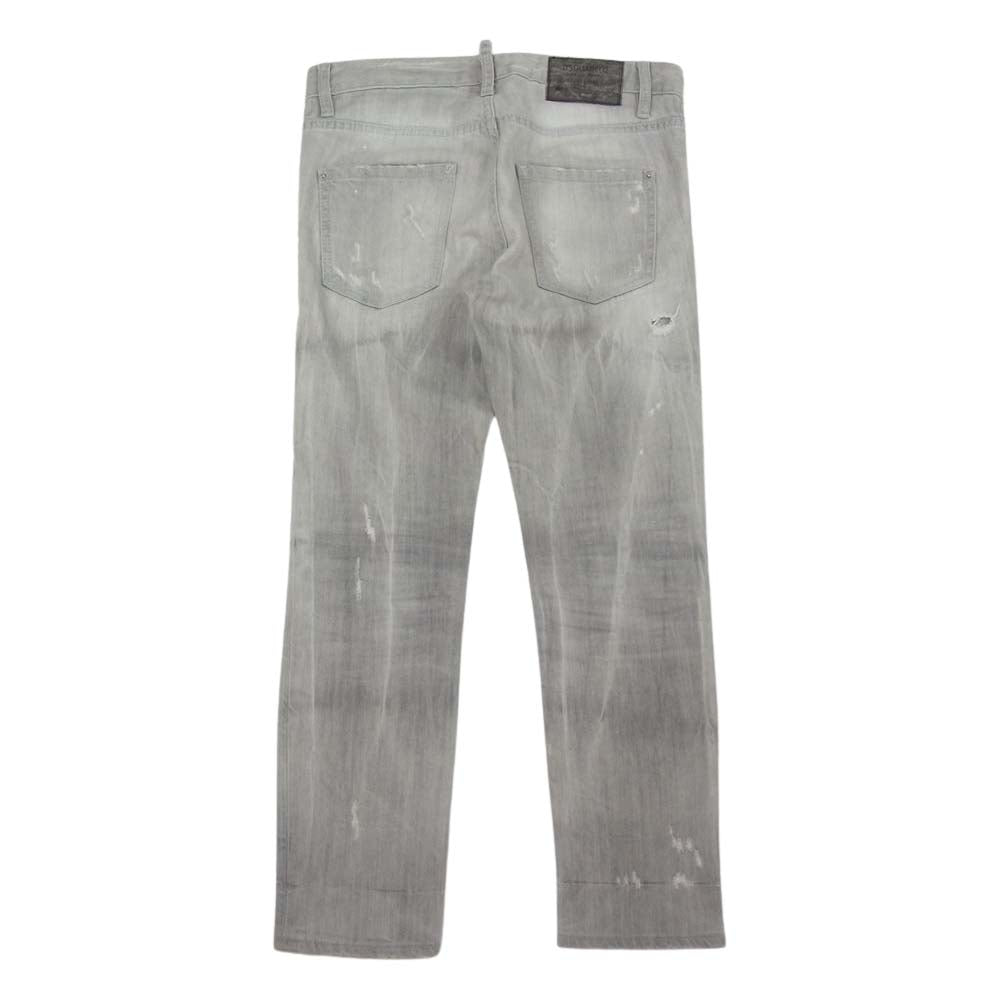 DSQUARED2 ディースクエアード F3-452 ダメージ カラーデニム リペア加工 グレー系 34【中古】