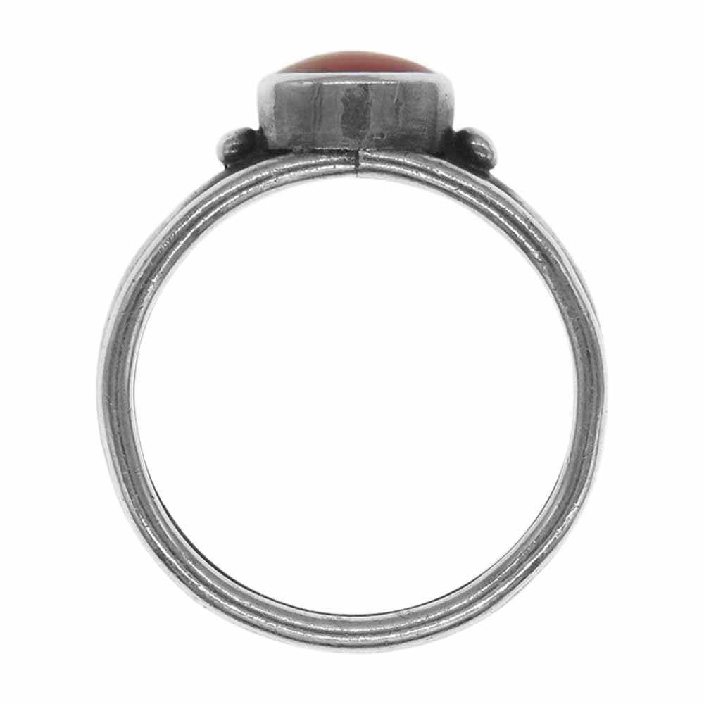 ニズムターコイズ コーラル リング シルバー系【中古】