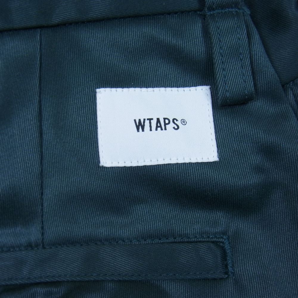 WTAPS ダブルタップス 21SS 211TQDT-PTM02 TUCK 02 タック トラウザーズ フランネル パンツ グリーン系 M【中古】