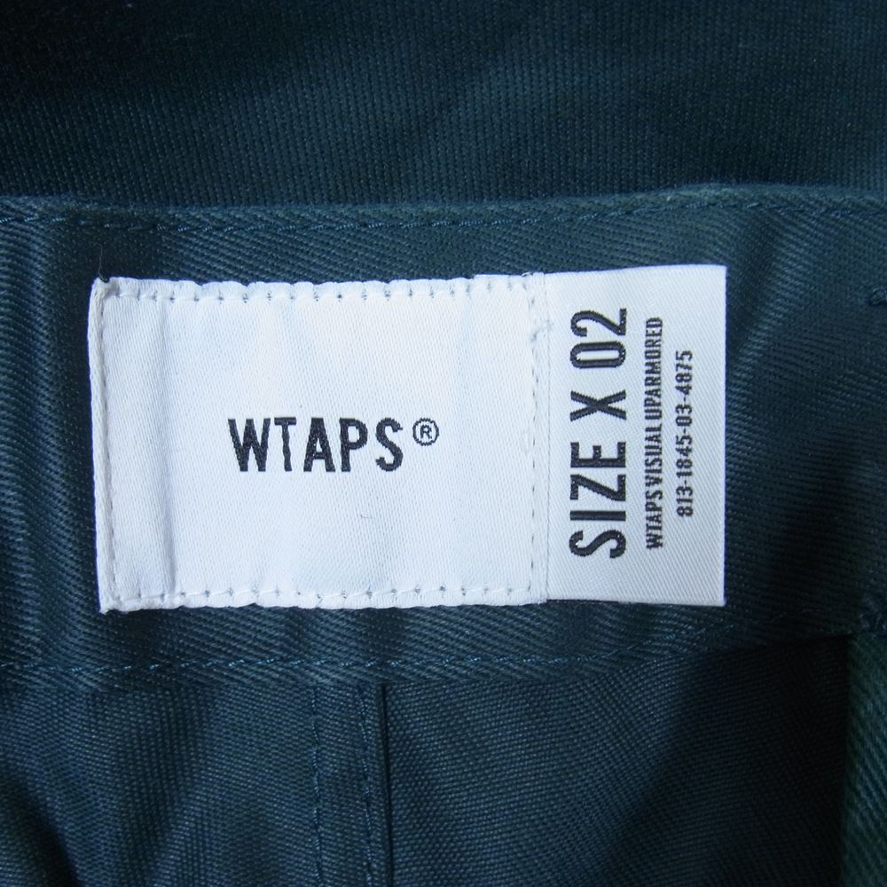 WTAPS ダブルタップス 21SS 211TQDT-PTM02 TUCK 02 タック トラウザーズ フランネル パンツ グリーン系 M【中古】
