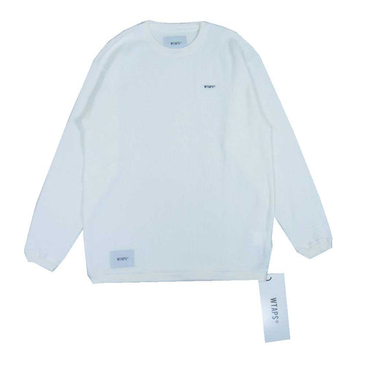 WTAPS ダブルタップス 21SS 211ATDT-CSM28 WAFFLE LS COPO ワッフル ロゴ 長袖 Ｔシャツ ホワイト系 M【新古品】【未使用】【中古】