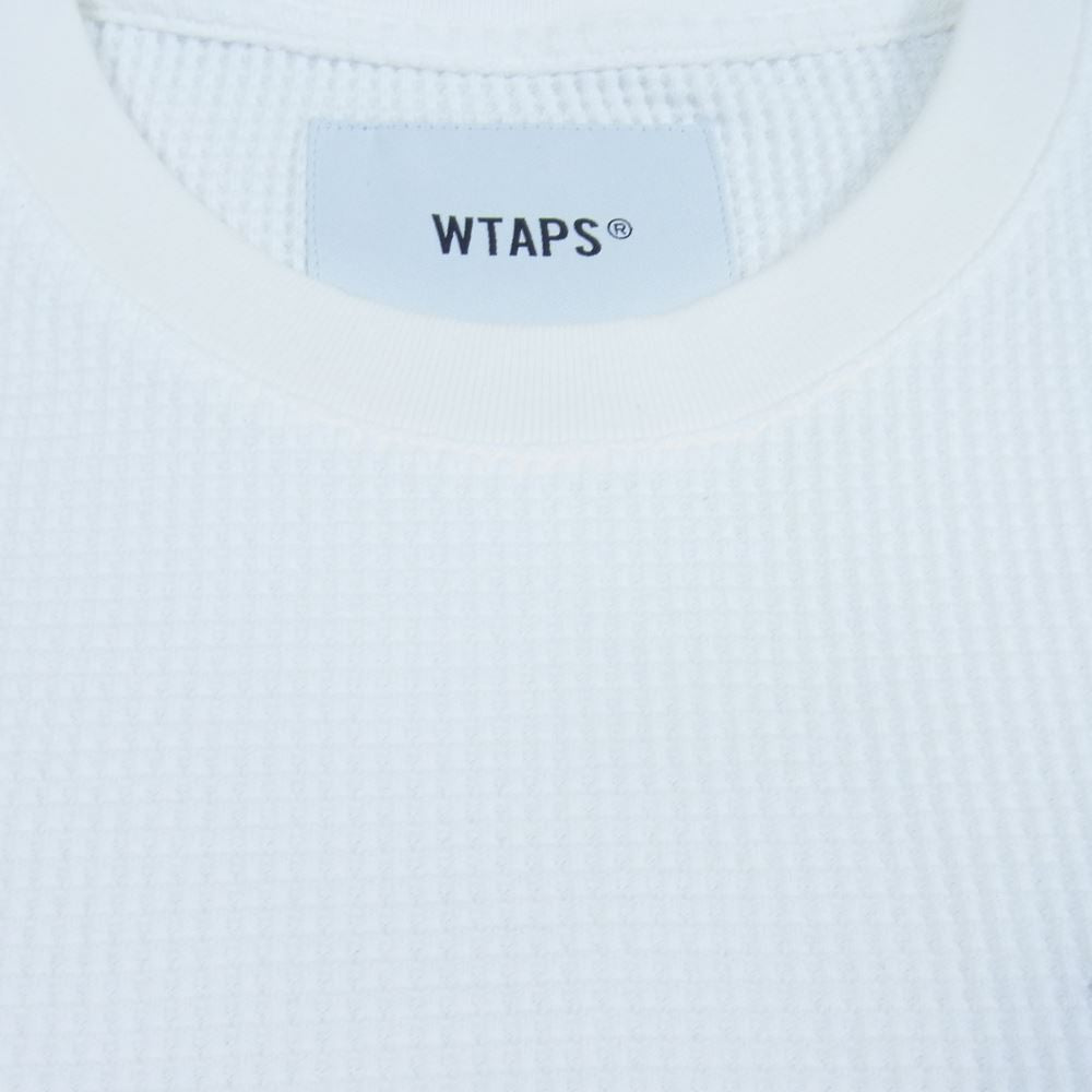 WTAPS ダブルタップス 21SS 211ATDT-CSM28 WAFFLE LS COPO ワッフル ロゴ 長袖 Ｔシャツ ホワイト系 M【新古品】【未使用】【中古】