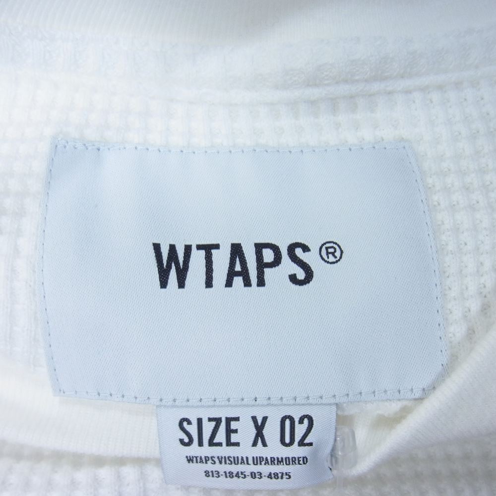 WTAPS ダブルタップス 21SS 211ATDT-CSM28 WAFFLE LS COPO ワッフル ロゴ 長袖 Ｔシャツ ホワイト系 M【新古品】【未使用】【中古】